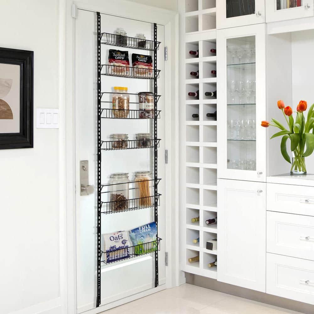Resenkos Over the Door Pantry Organizer Rack with Adjustable Door Hook and 6 Basket,