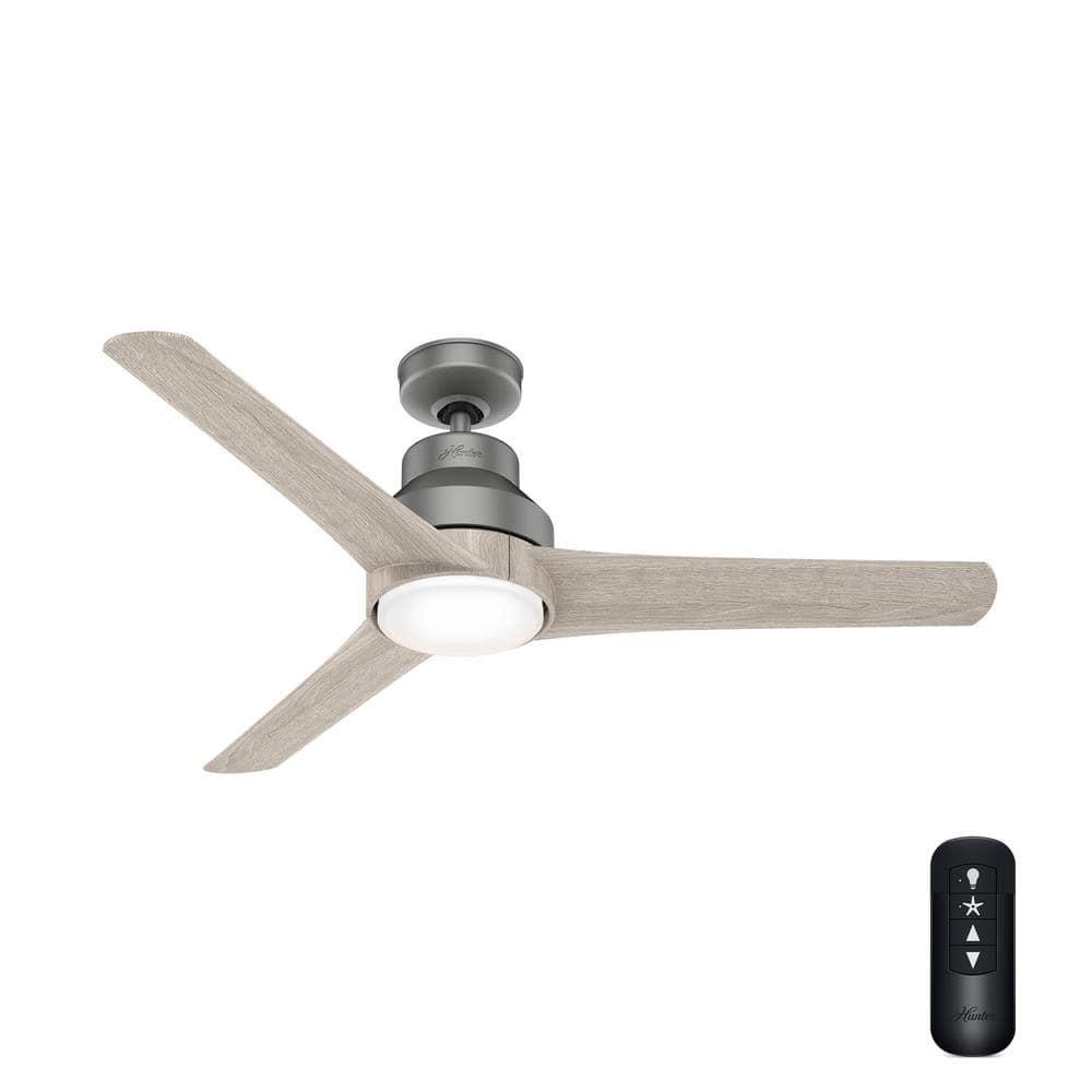 Hunter Fan 52'' Lakemont 3 - Blade LED Indoor / Outdoor Modern Ceiling Fan with Remote Control and Light Kit