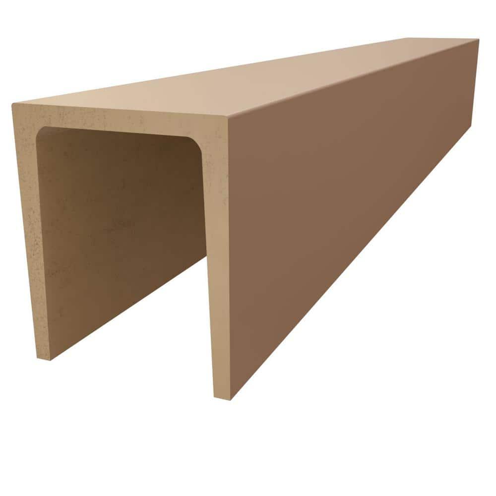 Sanded Smooth HeritageTimber Faux Wood 3-Sided Ceiling Beam (U-Beam)