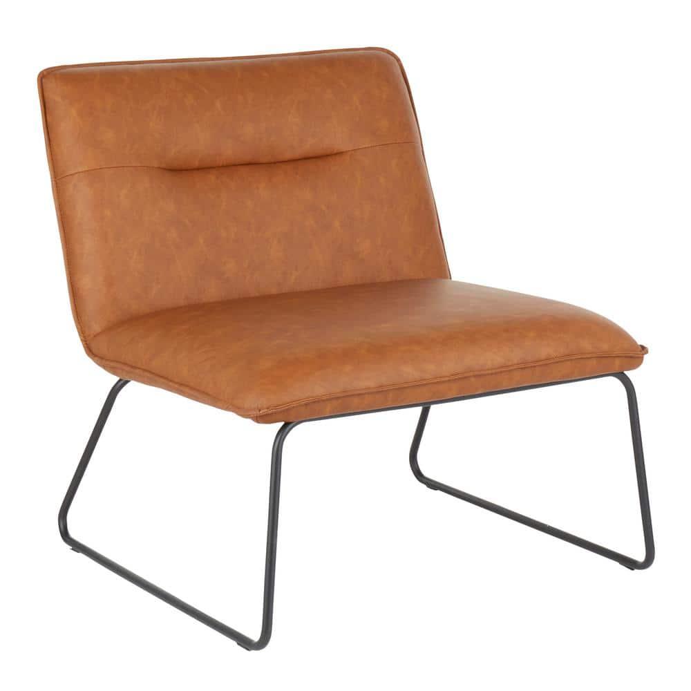 Spencer Faux Leather Armless Lounge Chair