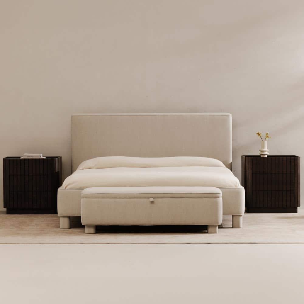 Asner Storage Bench - Light Gray