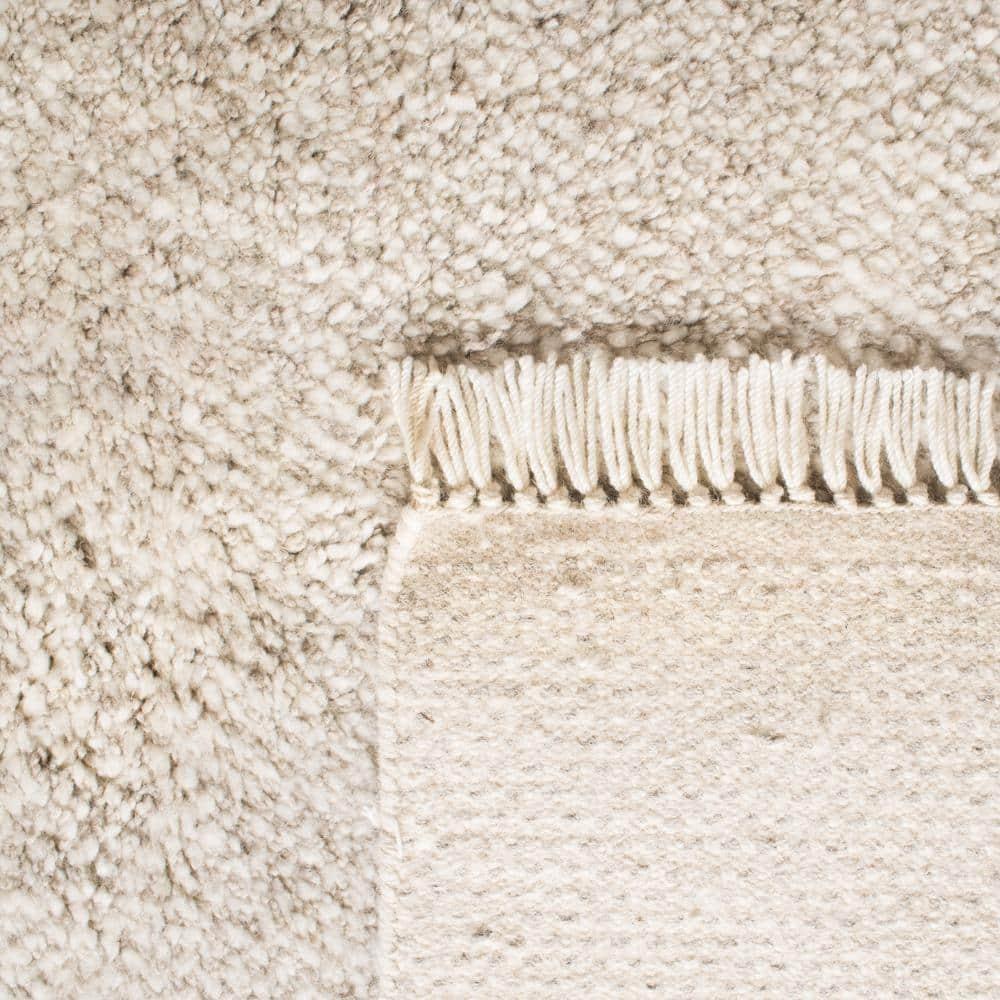 SAFAVIEH Casablanca Claud Solid Wool Runner Rug, Beige, 2'3" x 8'