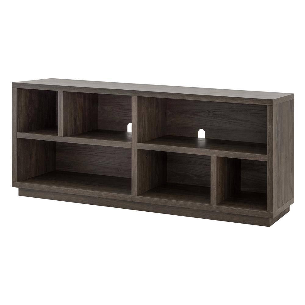 Evelyn&Zoe Bowman Rectangular TV Stand for TV's up to 65", Alder Brown
