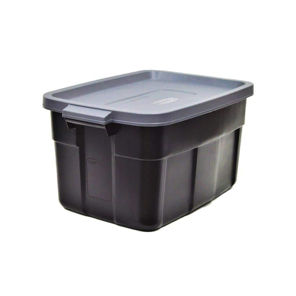 Rubbermaid Rubbermaid Roughneck Storage Totes, 14 Gallon, 6 Pack, Black/Grey