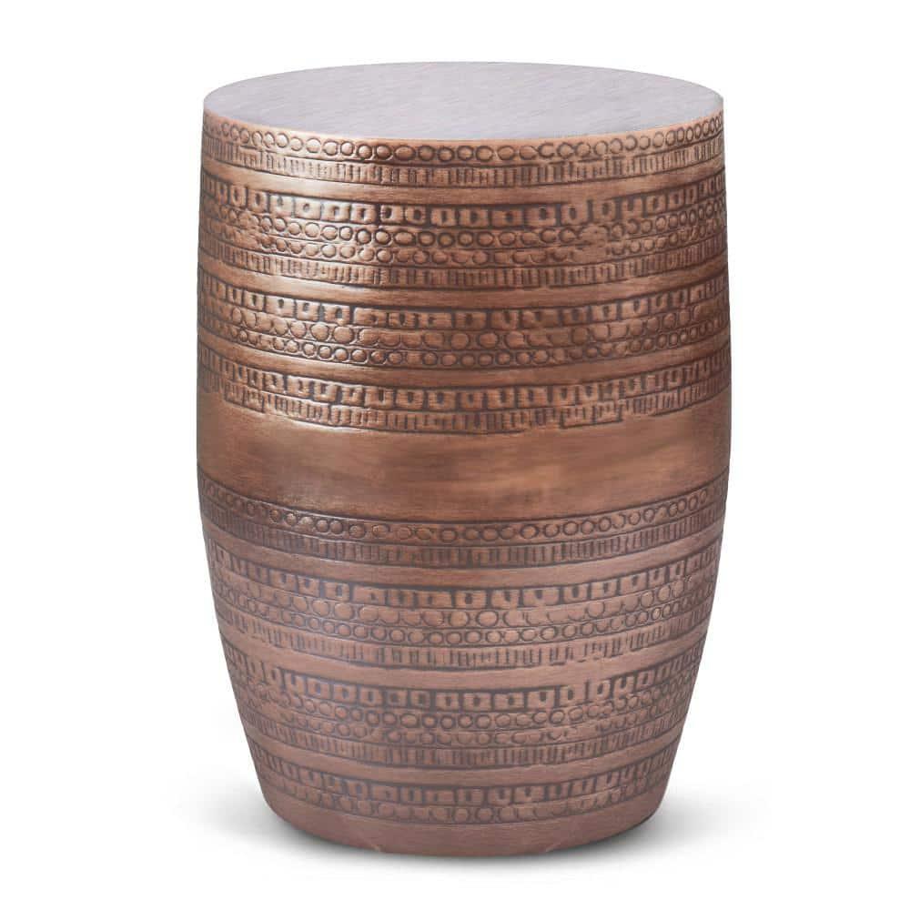 Dakota Fields Johnsen 15 in Large Iron Metal Drum Accent Side End Table