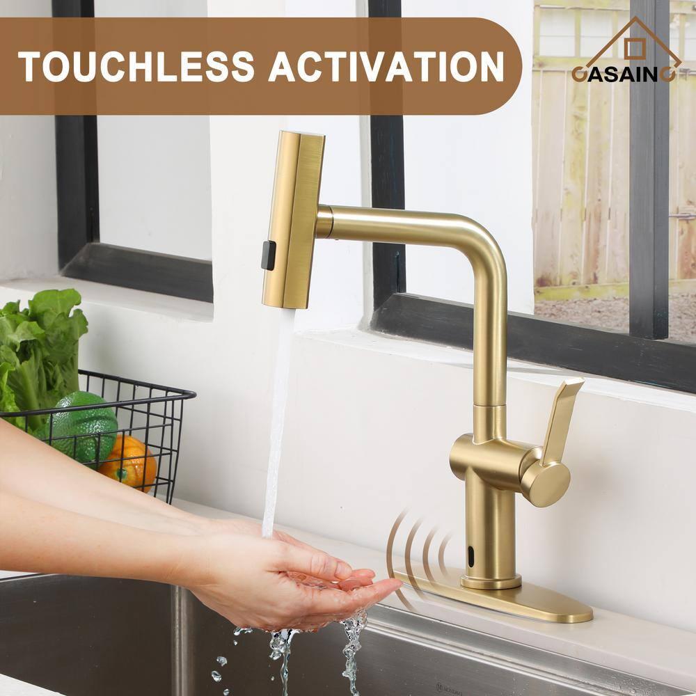 Willow Single Handle Pull Out Kitchen Faucet with Touchless Sensor, Three-function Mode Sprayer