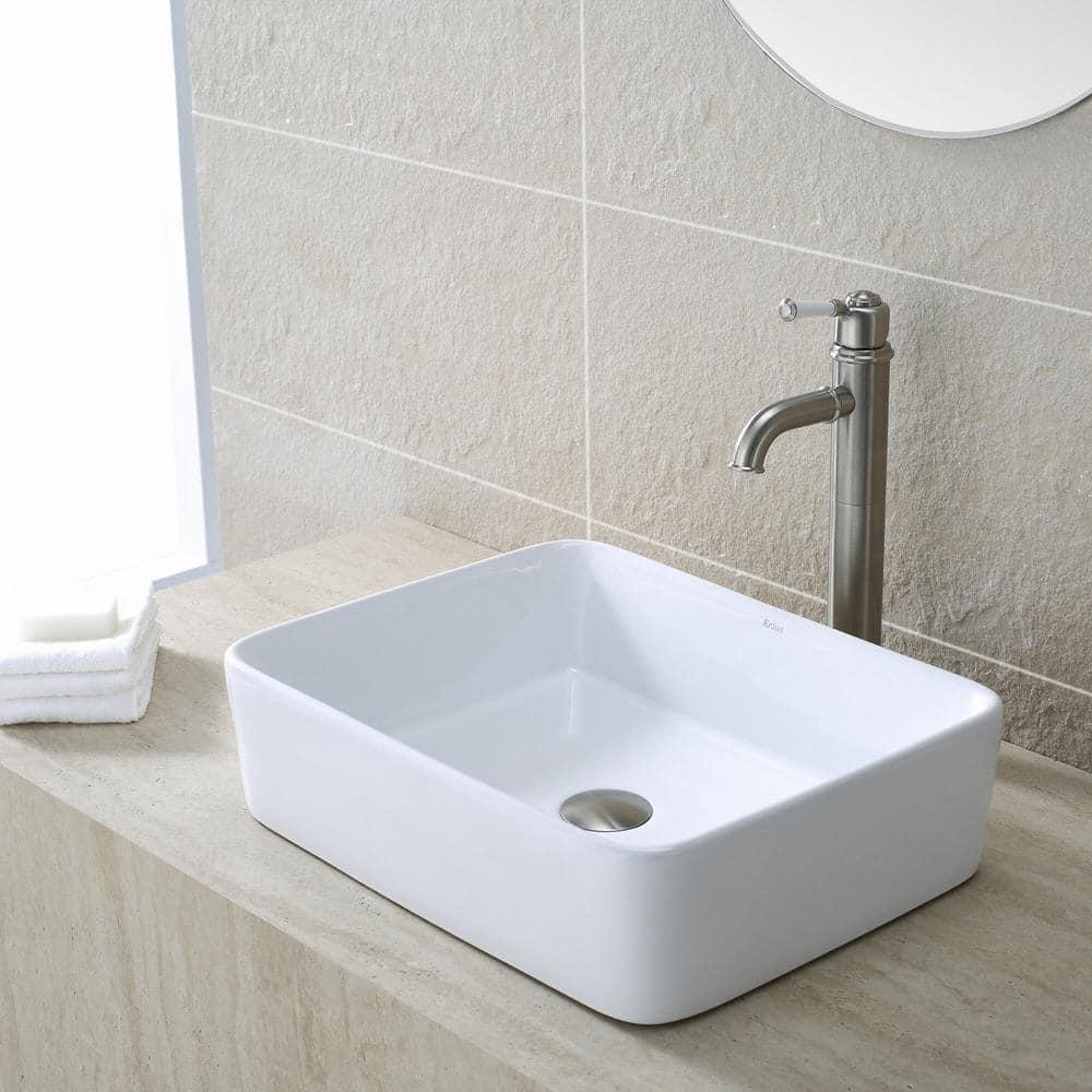 Kraus KCV-121 Thin ceramics Rectangular Vessel Bathroom Sink
