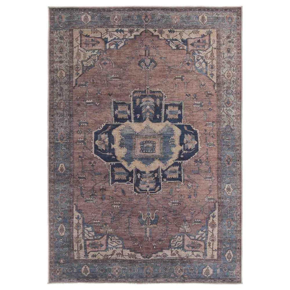 Jaipur Living Soft 8x10 Large Area Rug, Boho, Blue/Dark Brown