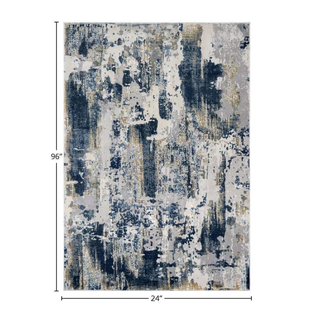 Navarra Auden Abstract Sapphire Blue Area Rug