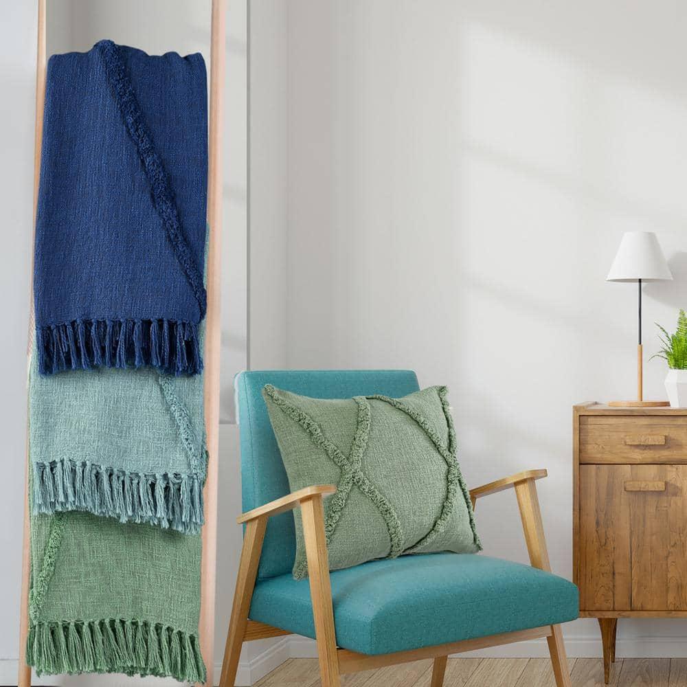Evette Rios Terracotta Fringed Handmade Woven Throw Blanket