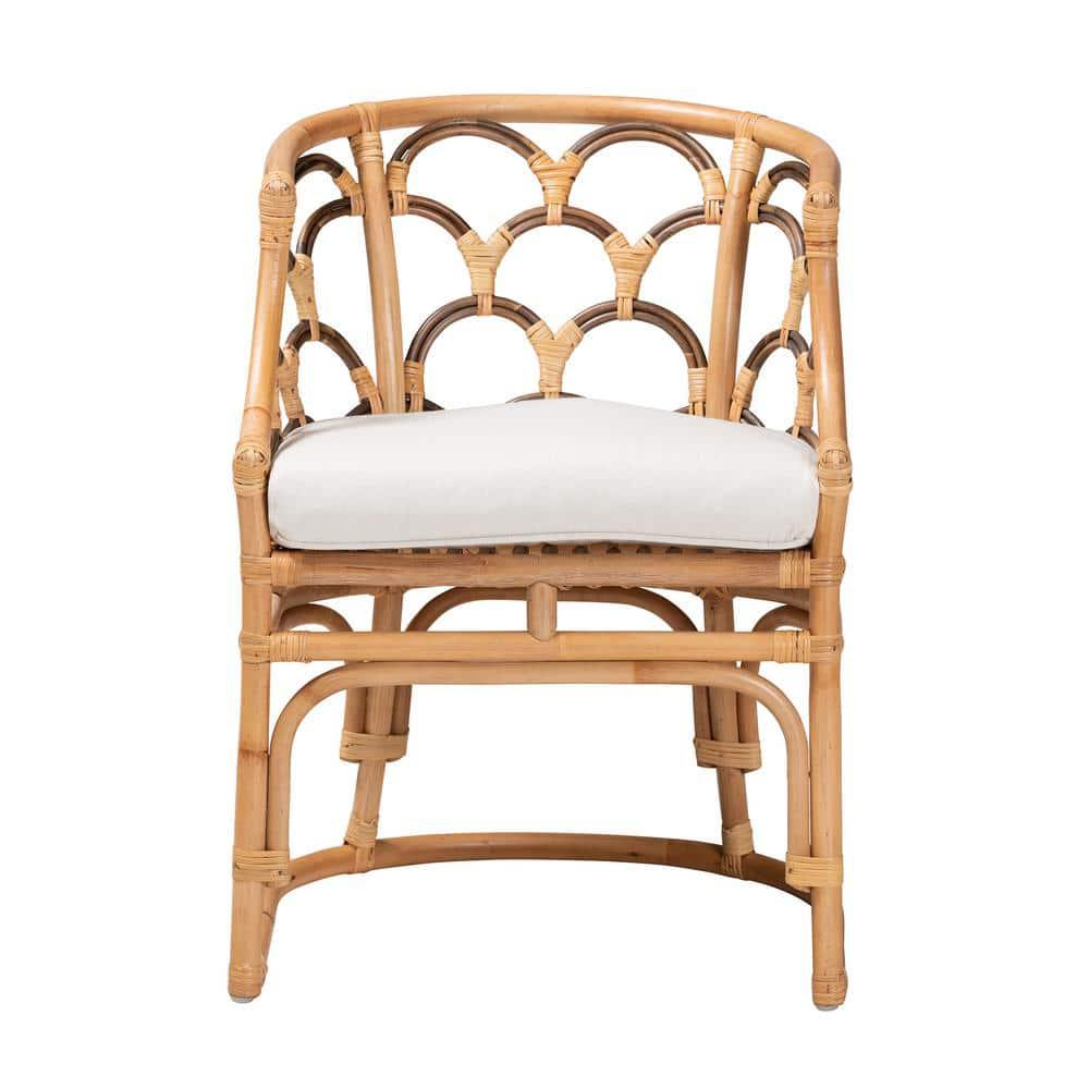 bali & pari Aster Modern Bohemian Natural Brown Rattan Armchair
