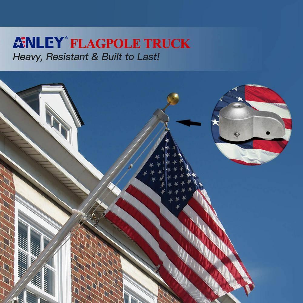 Anley Authentic FlagPole Truck with Nylon Pulley - Heavy Duty Flag Pole Halyard Stationary Truck