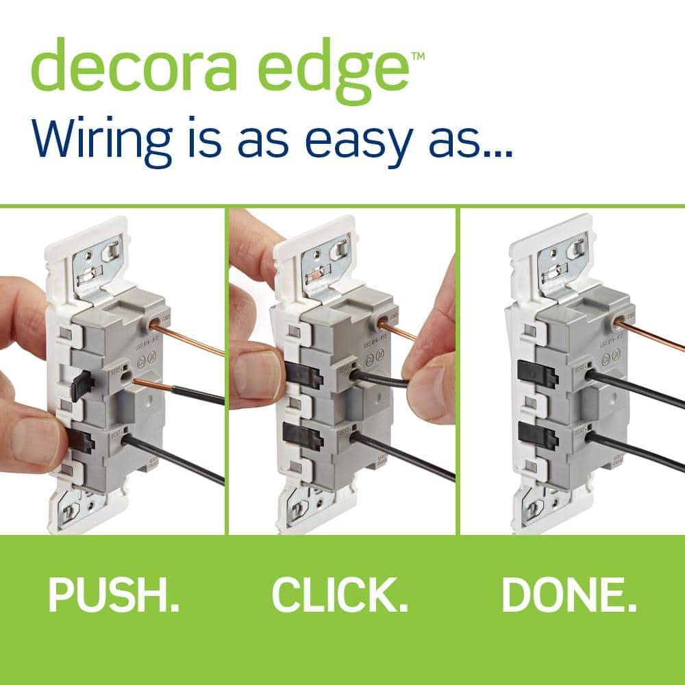 Leviton Decora Edge 15 Amp Single Pole Rocker Switch, White E5601
