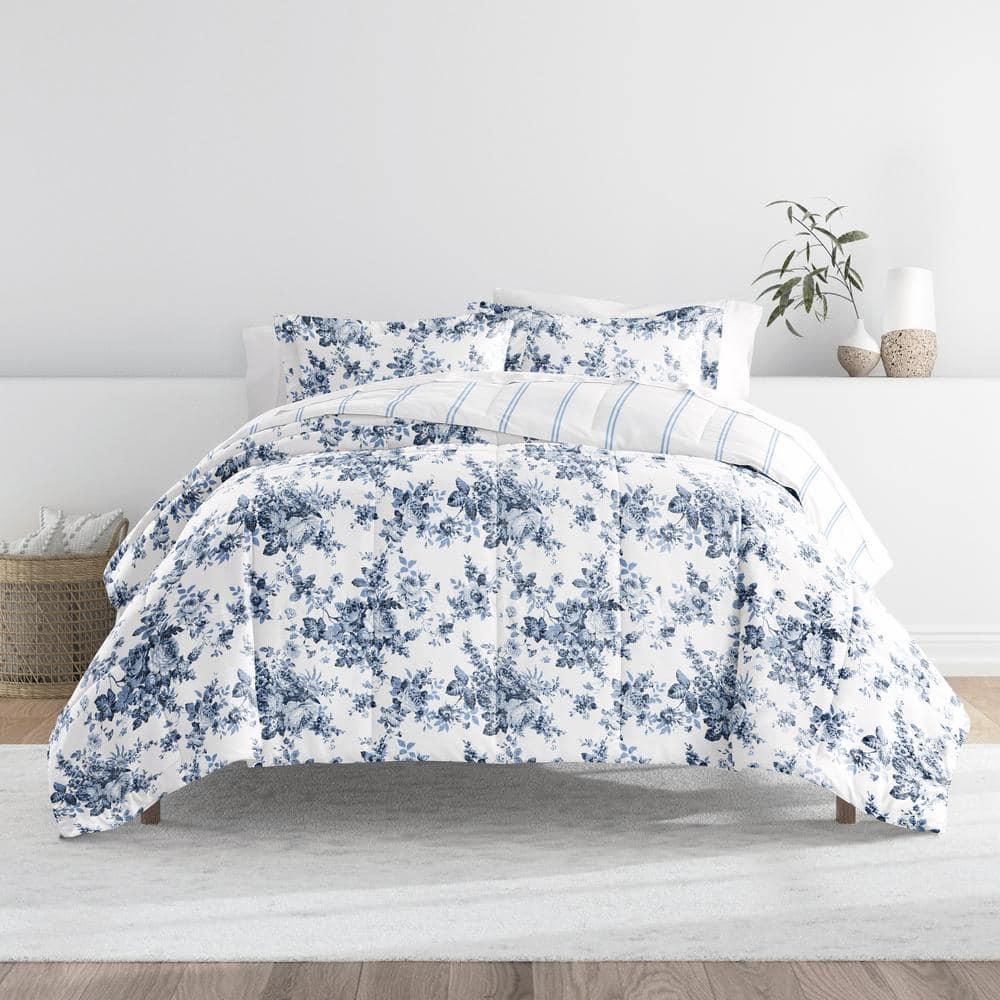 Becky Cameron Stone All Season Down-Alternative Comforter Set in Cabbage Rose Stripe & Reviews | Wayfair