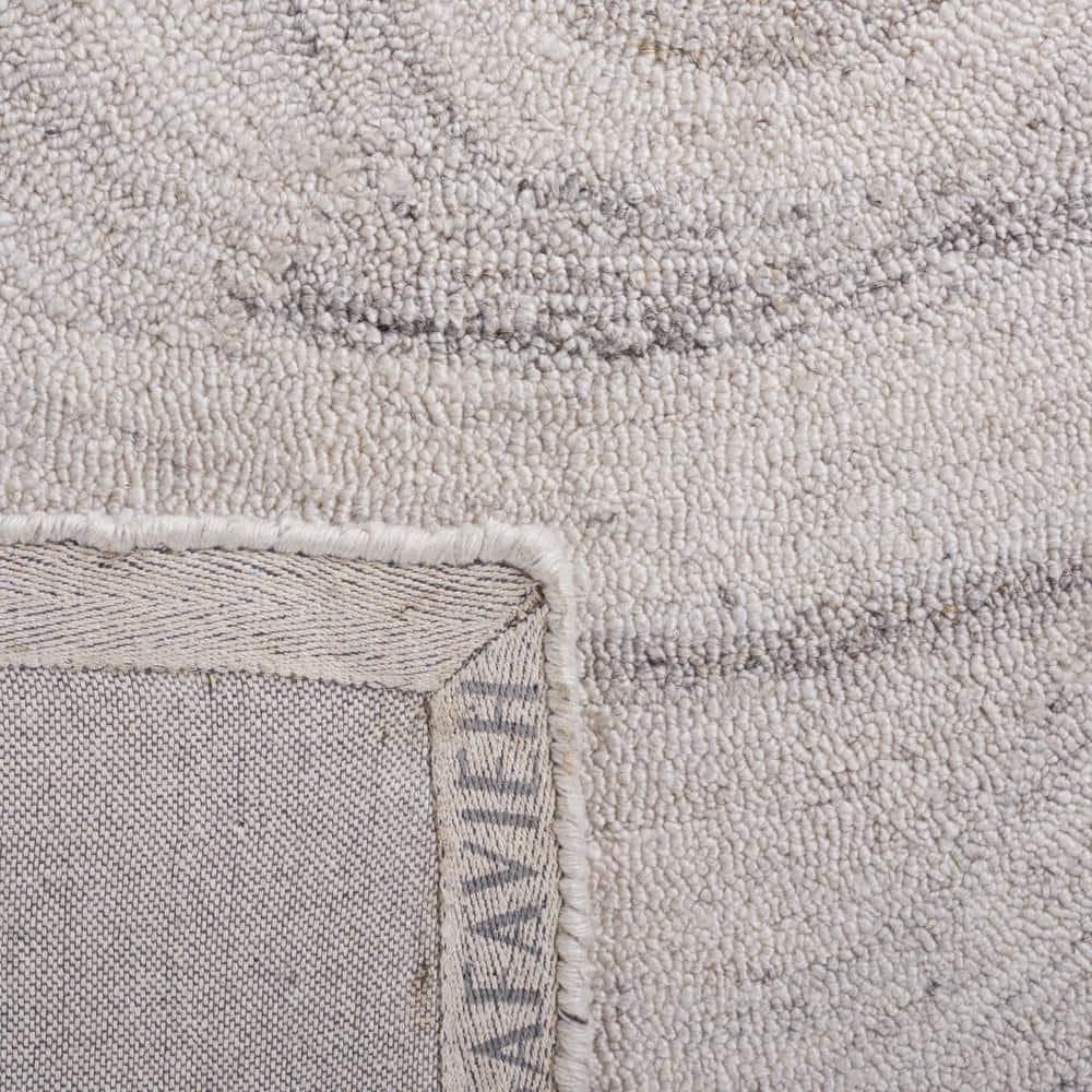 Abstract ABT148 Handmade Indoor Area Rug - Light Gray/Beige - 6' Round - Safavieh