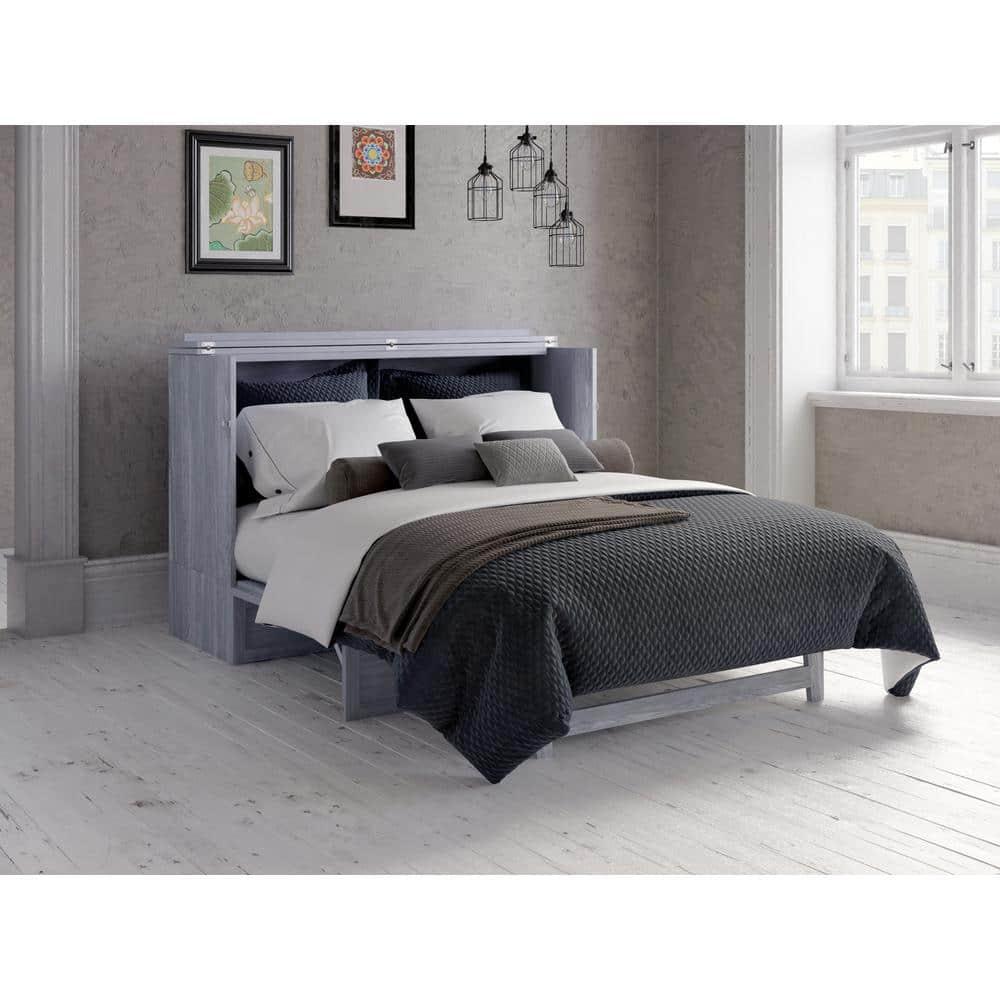 Deerfield Murphy Bed Chest Queen Driftwood with Charging Station