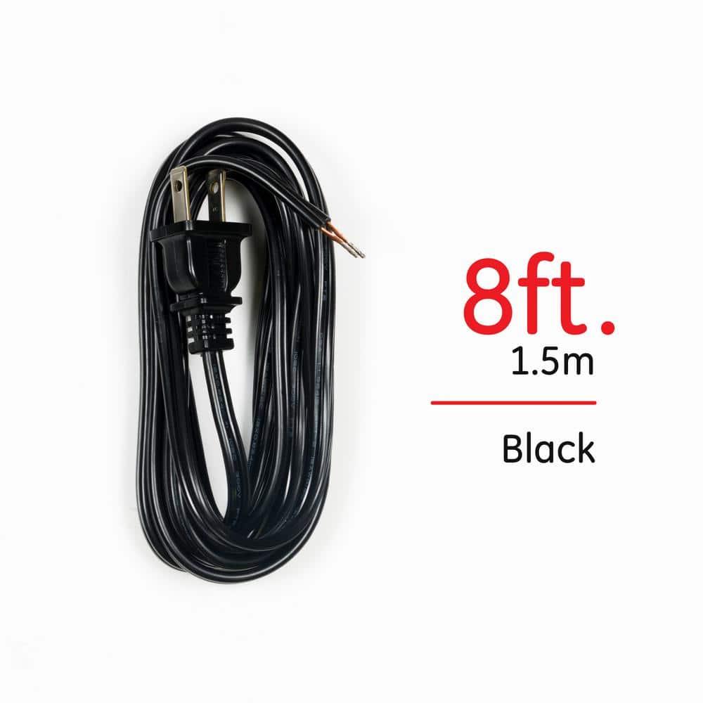 8 ft. Replacement Cord Set with Polarized Plug on 1-End, Black