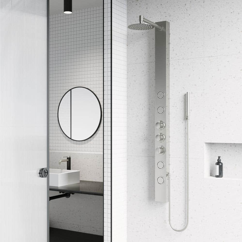 Sutton 58" H X 4" W EZDivert™ 4-Jet Shower System with Hand Shower Wand and Adjustable Shower Head