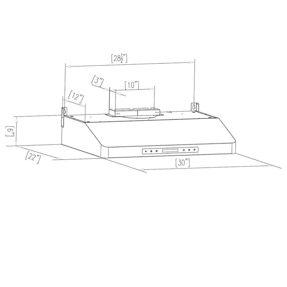 Empava 36" Metal 500 CFM Ducted (Vented) Wall Range Hood with Baffle Filter