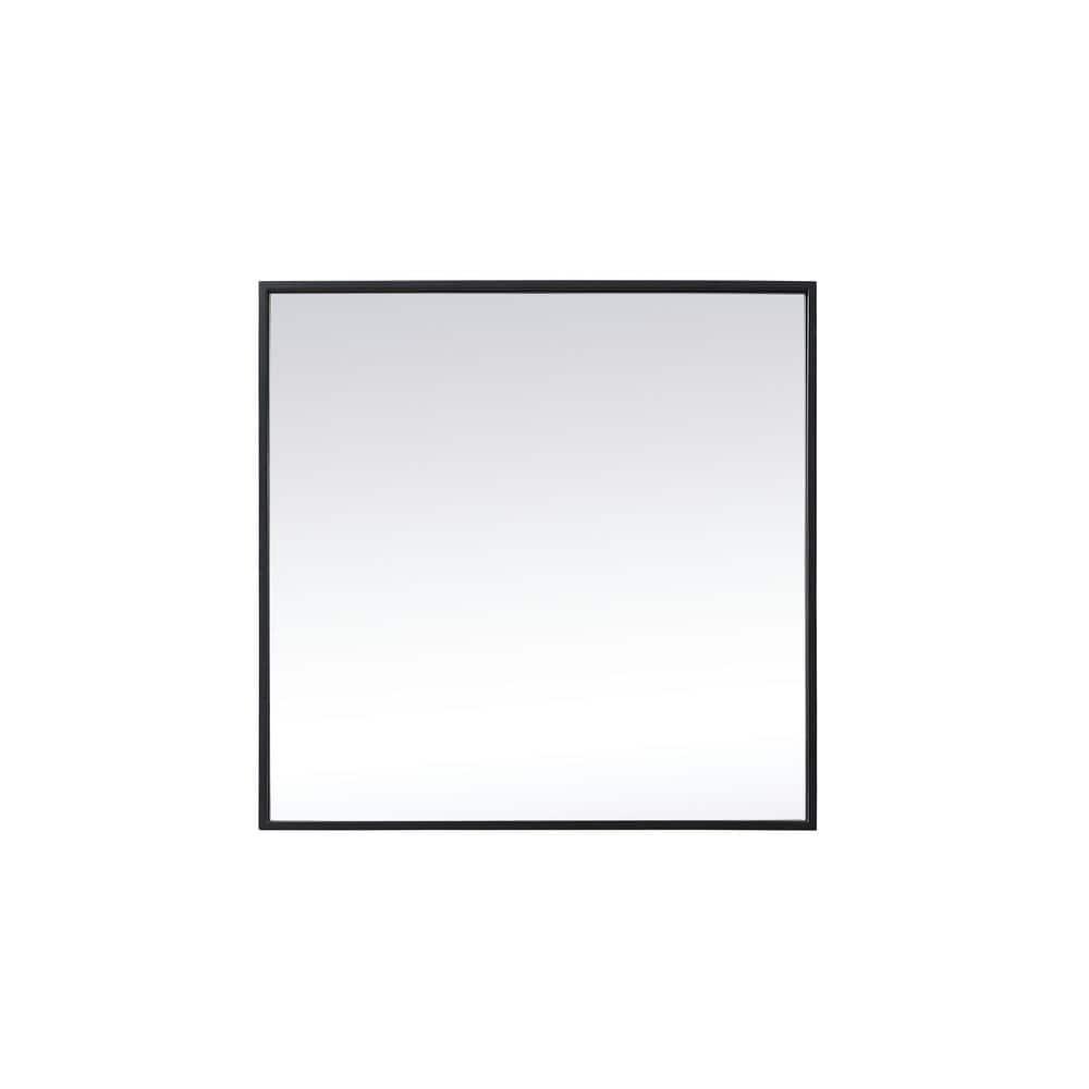 Elegant Lighting Metal Frame Square Mirror 24 inch in Black