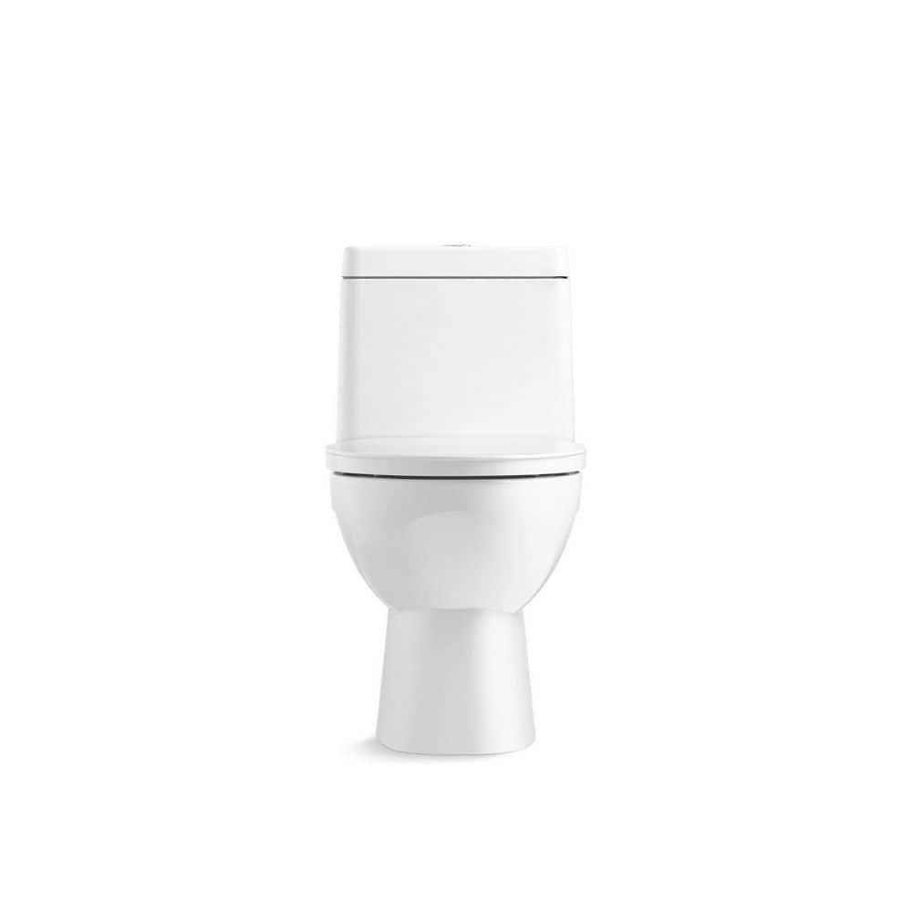 White Compact Elongated One-Piece Dual Flush Toilet