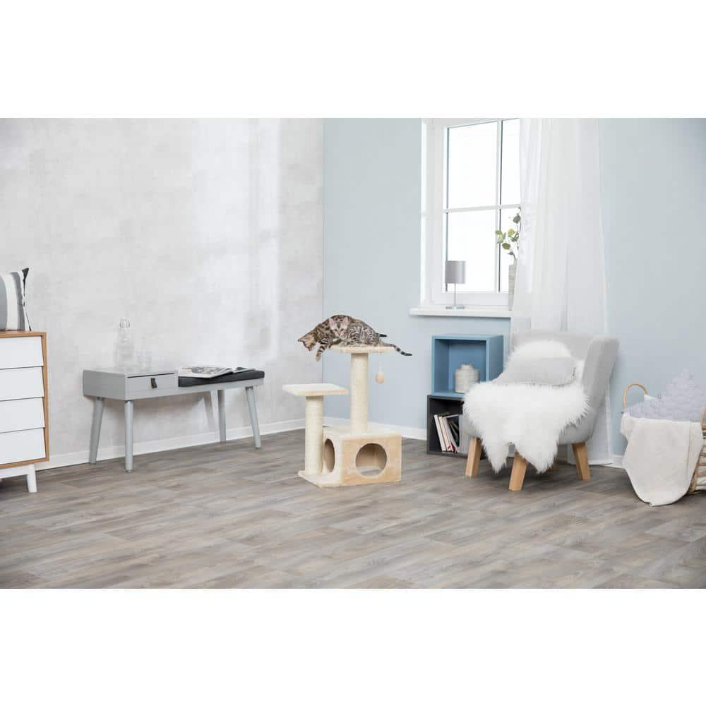 TRIXIE Valencia Plush & Sisal 3-Level 28" Cat Tree with Scratching Posts & Condo, Beige
