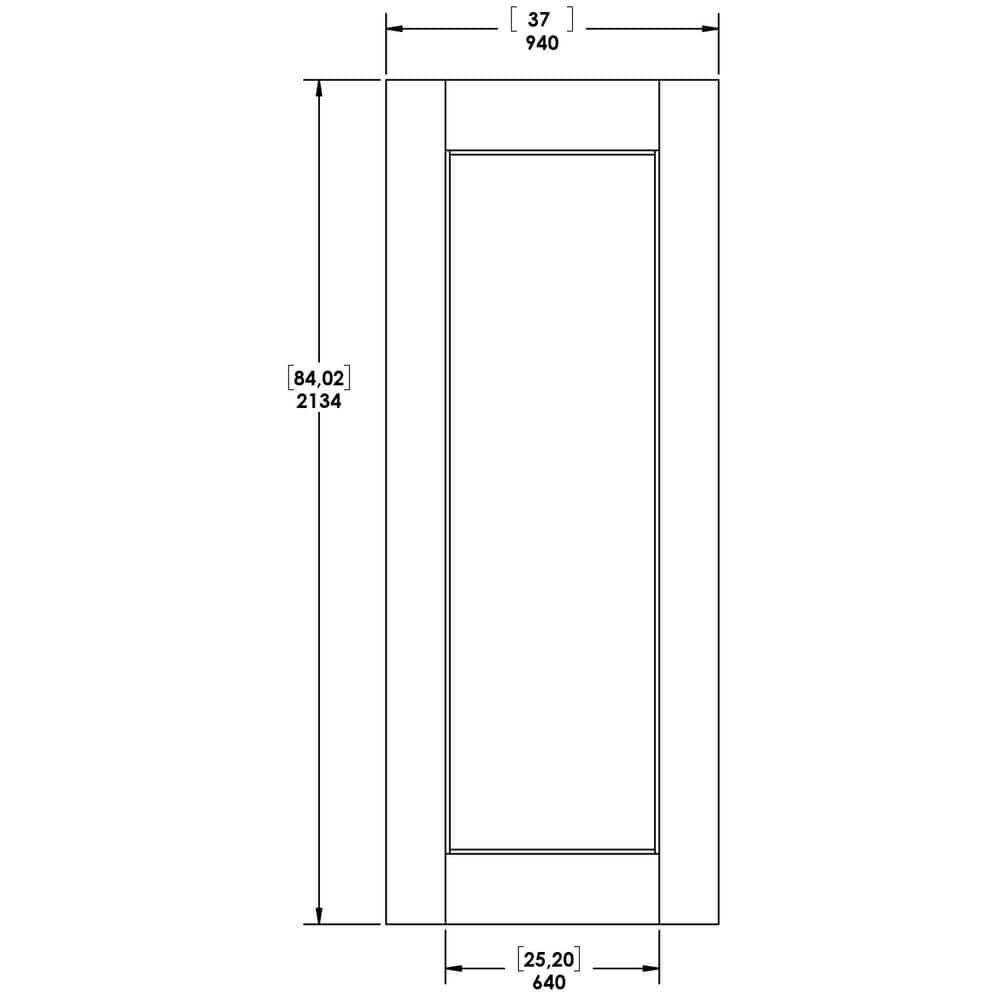 Renin Reflex 84'' Solid Wood Mirrored Unfinished without Installation Hardware Kit Barn Door