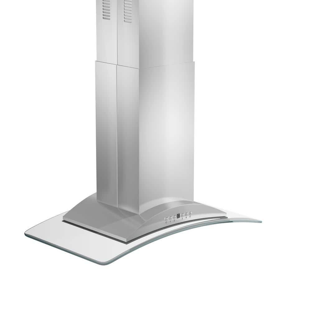 ZLINE 30 in. Convertible Vent Isl& Mount Range Hood in Stainless Steel & Glass (GL9i-30)