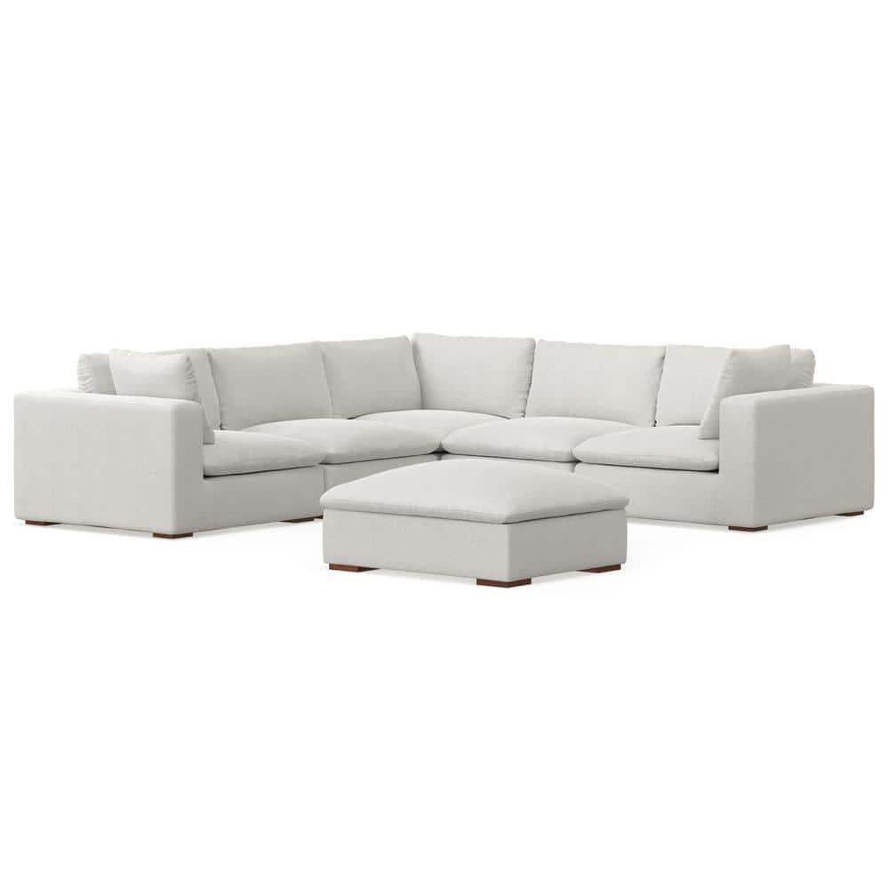 AllModern Maud Modular Sofa and Ottoman Set 125-inch-wide L-Shaped Sofa and Matching 36-inch-wide Table Ottoman for Living Room | Wayfair