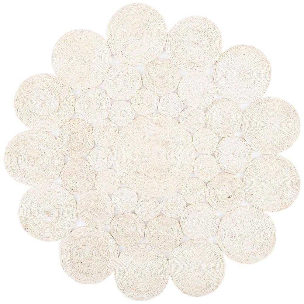 Natural Fiber NF363 Hand Woven Area Rug - Ivory - 7' round - Safavieh.