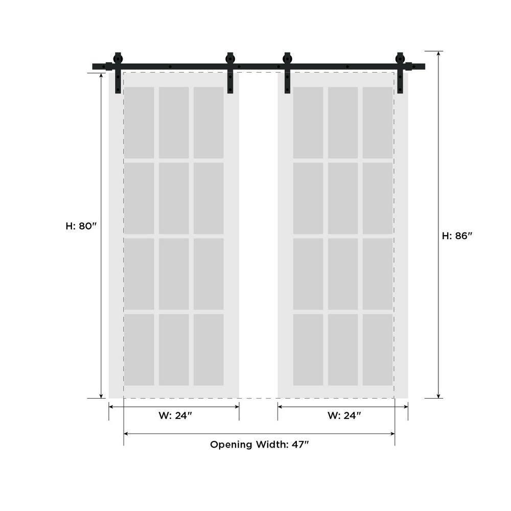 SARTODOORS Quadro Solid + Manufactured Wood Paneled Barn Door