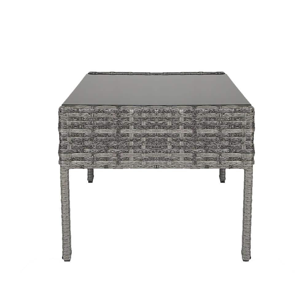 4-Piece Outdoor Patio Conversation Set, Gray/Gray