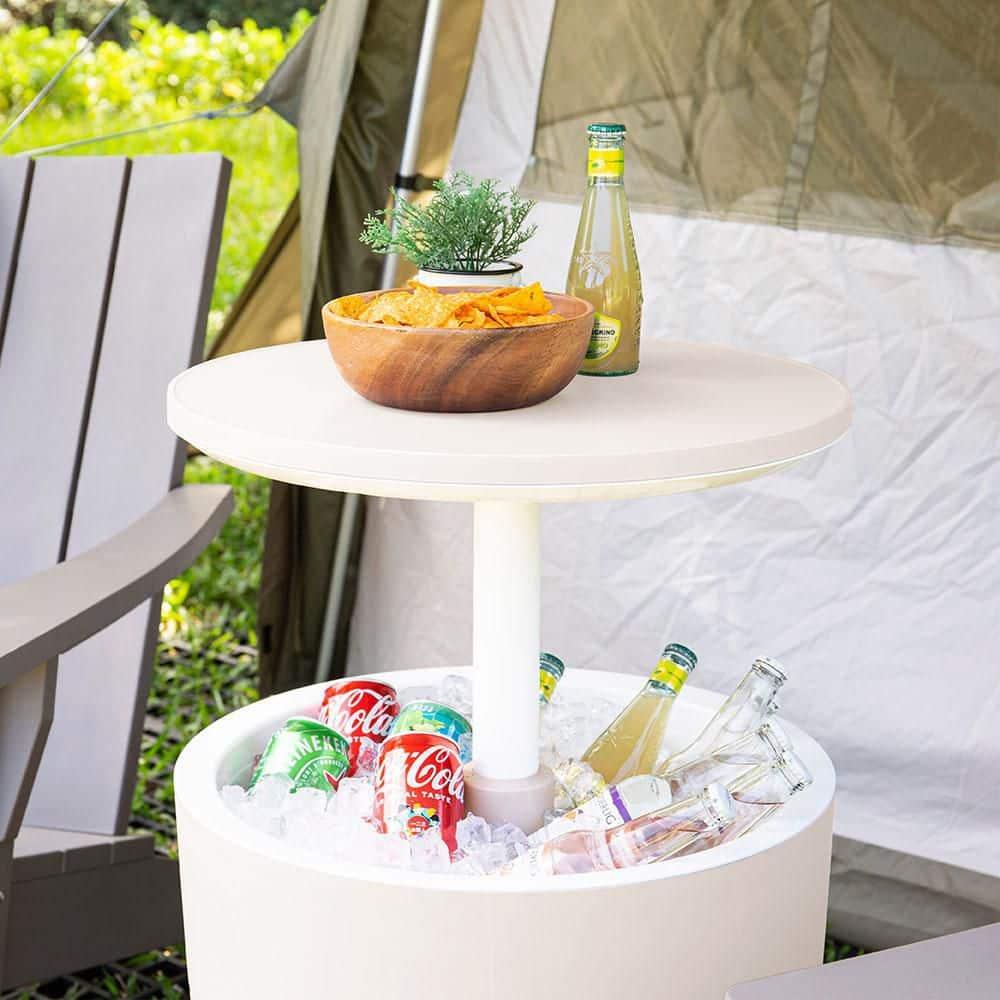 Cancun Resin Outdoor 2-In-1 Side Table and Cooler