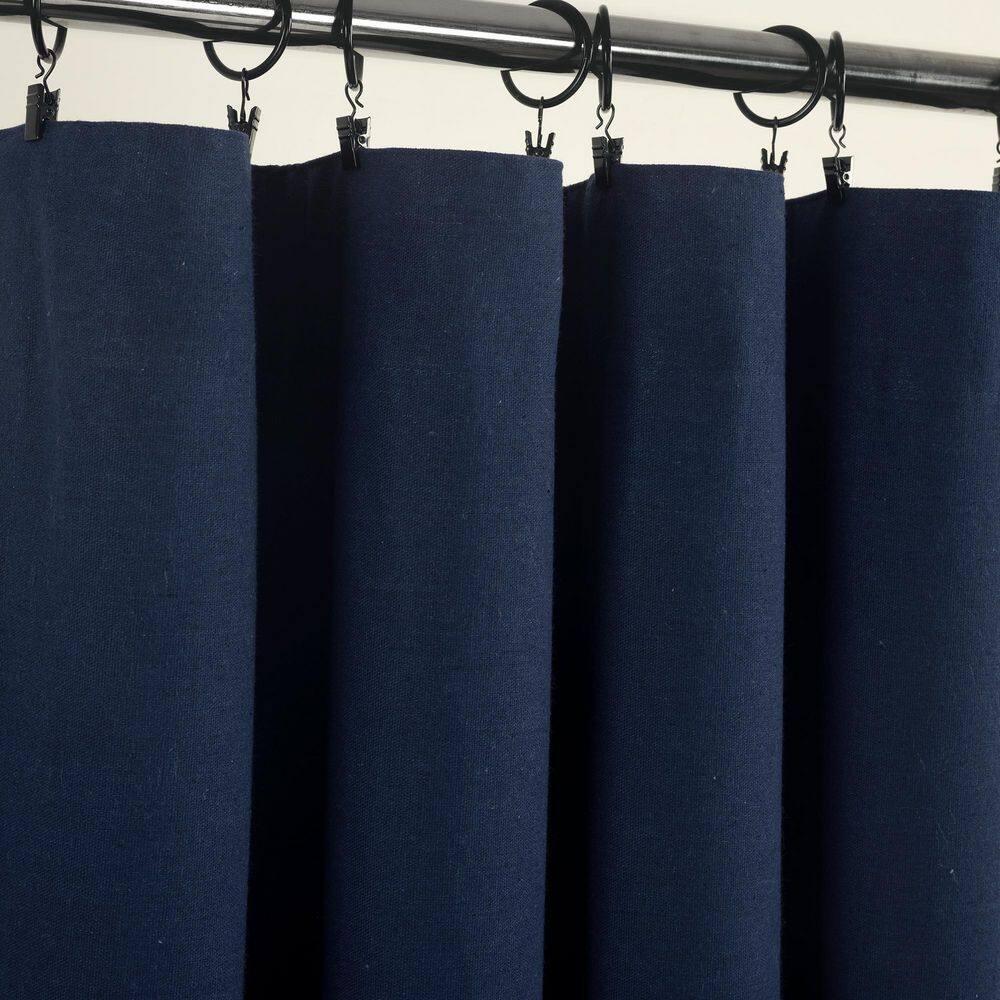 Lush Decor Linen Button Cotton Blend Blackout Thermal Rod Pocket Single Curtain Panel