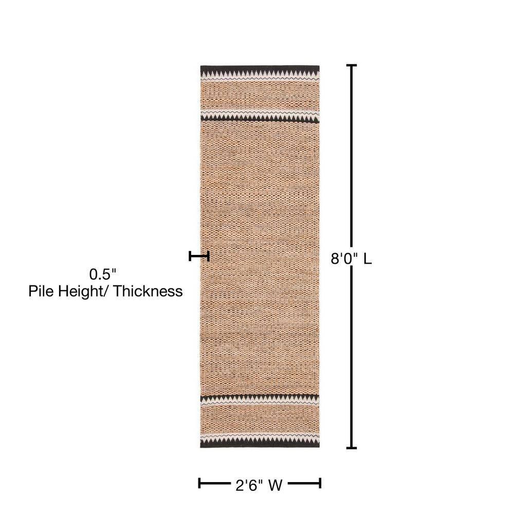 Natural Fiber NF874 Hand Woven Indoor Runner Rug - Natural/Black - 2'6"x8' - Safavieh.
