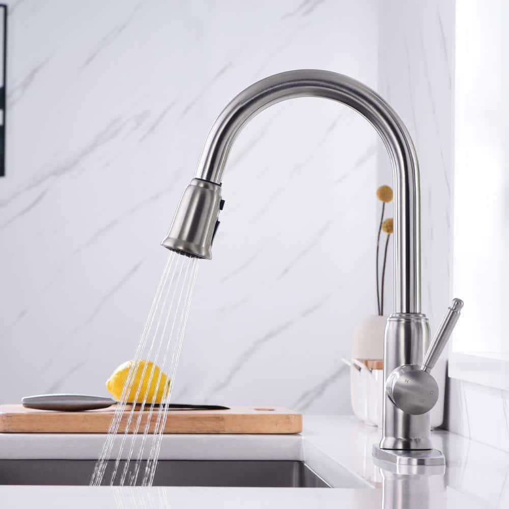 WOWOW 2310101-S-WF WOWOW Pull Down Kitchen Faucet with Soap Dispenser