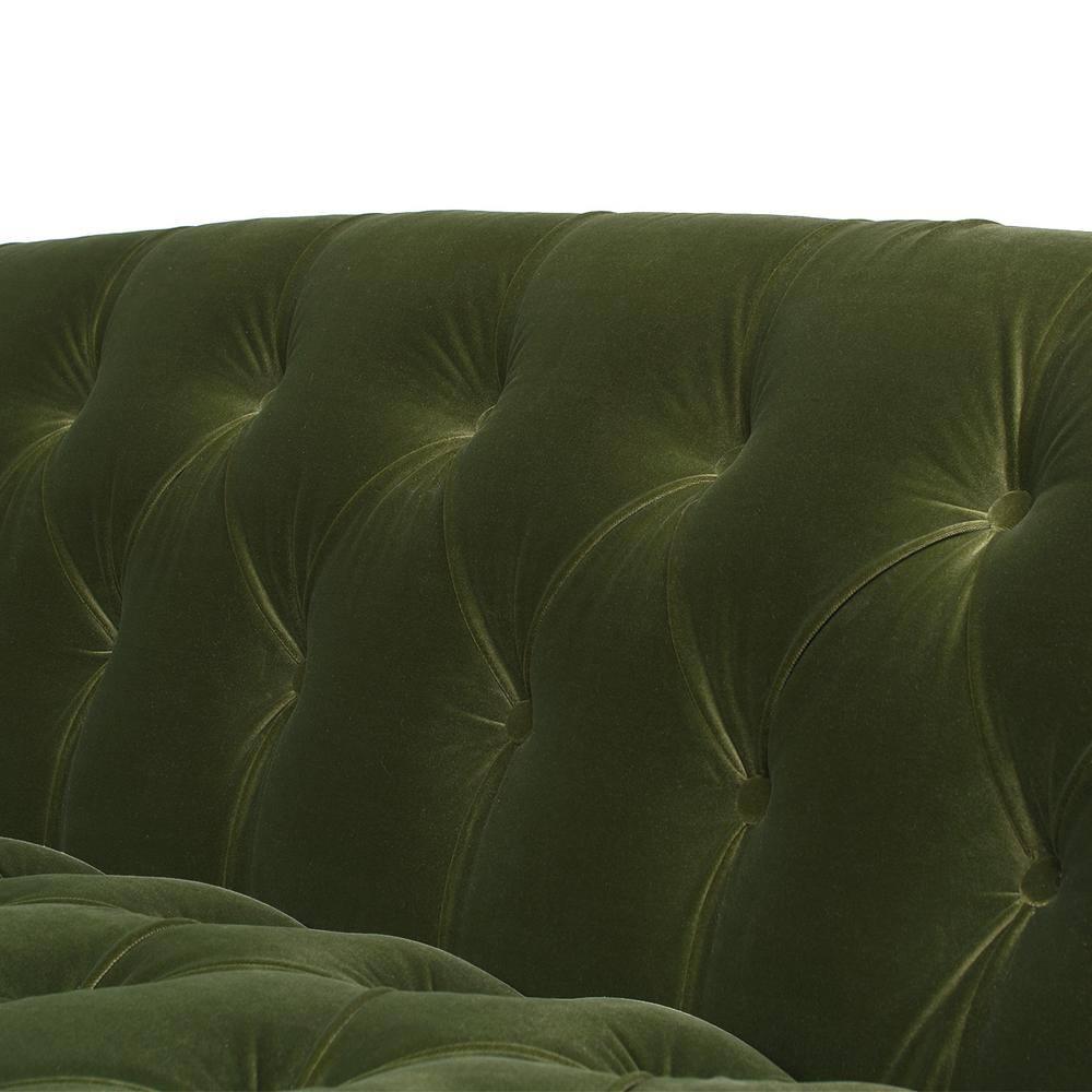 Jennifer Taylor Home La Rosa 84" Victorian Chesterfield Living Room Tufted Sofa Couch, Olive Green
