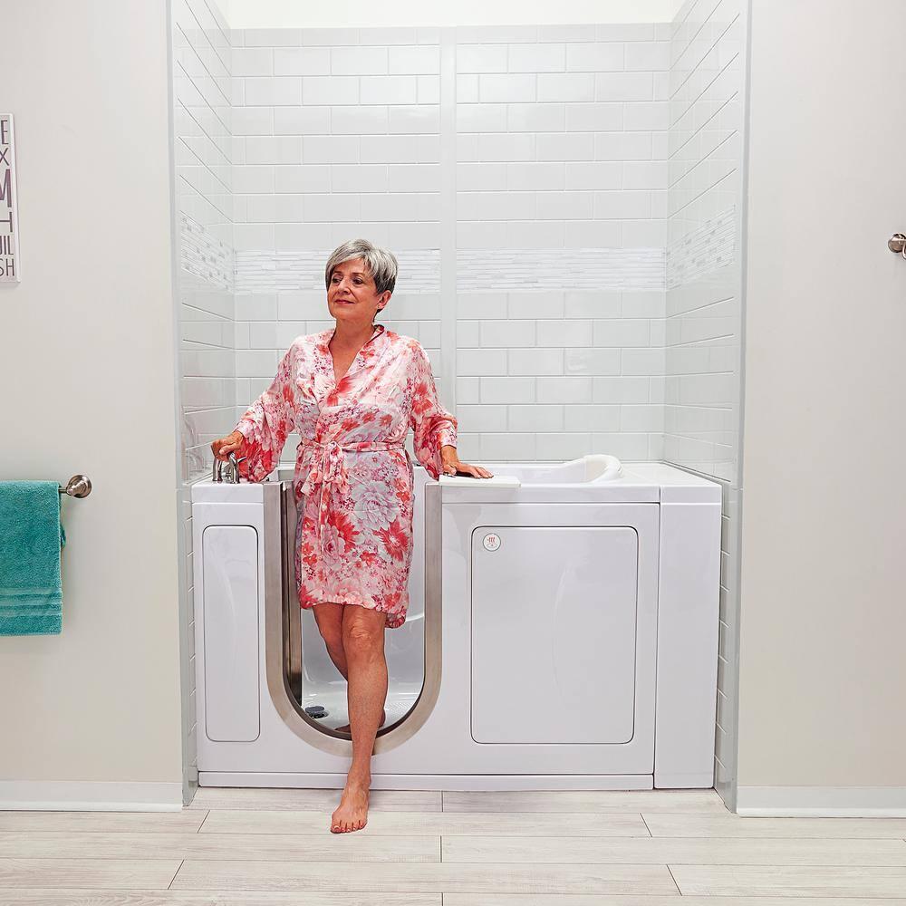 Royal 52" White Acrylic Walk-In Whirlpool Bathtub with Heated Seat