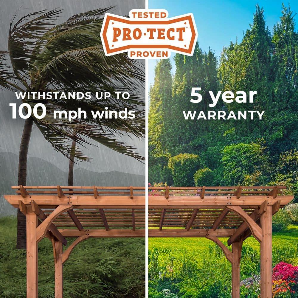 Backyard Discovery Beaumont 24'x12' Cedar Wood Patio Pergola Kit, Trellis Roof, PowerPort