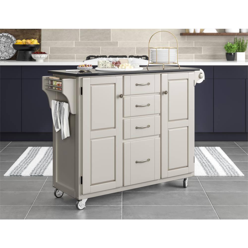 Homestyles Create-a-Cart Wood Rolling Kitchen Cart in Off White