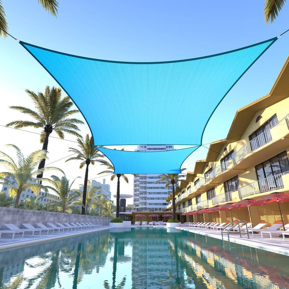 ColourTree Colourtree Sun Shade Sail Rectangle Canopy Fabric Cloth Screen, Water Permeable & UV Block UPF50