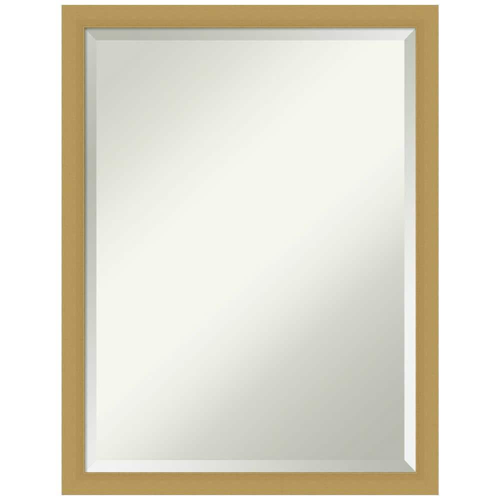 Amanti Art Espejo de Pared para Baño Biselado Marco Estrecho Cepillado Gracia Oro Cepillado Tamaño Exterior Estrecho: 20 x 26 en Dorado