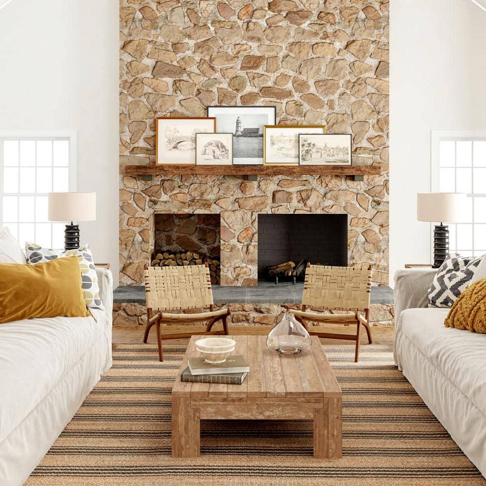 Bungalow Rose Hassell Lavina Striped Easy 100% recycled polyester Machine Washable Area Rug
