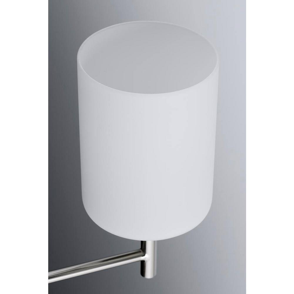 Progress Lighting Replay 5-Light Chandelier, Steel, Polished Nickel, White Glass Shades