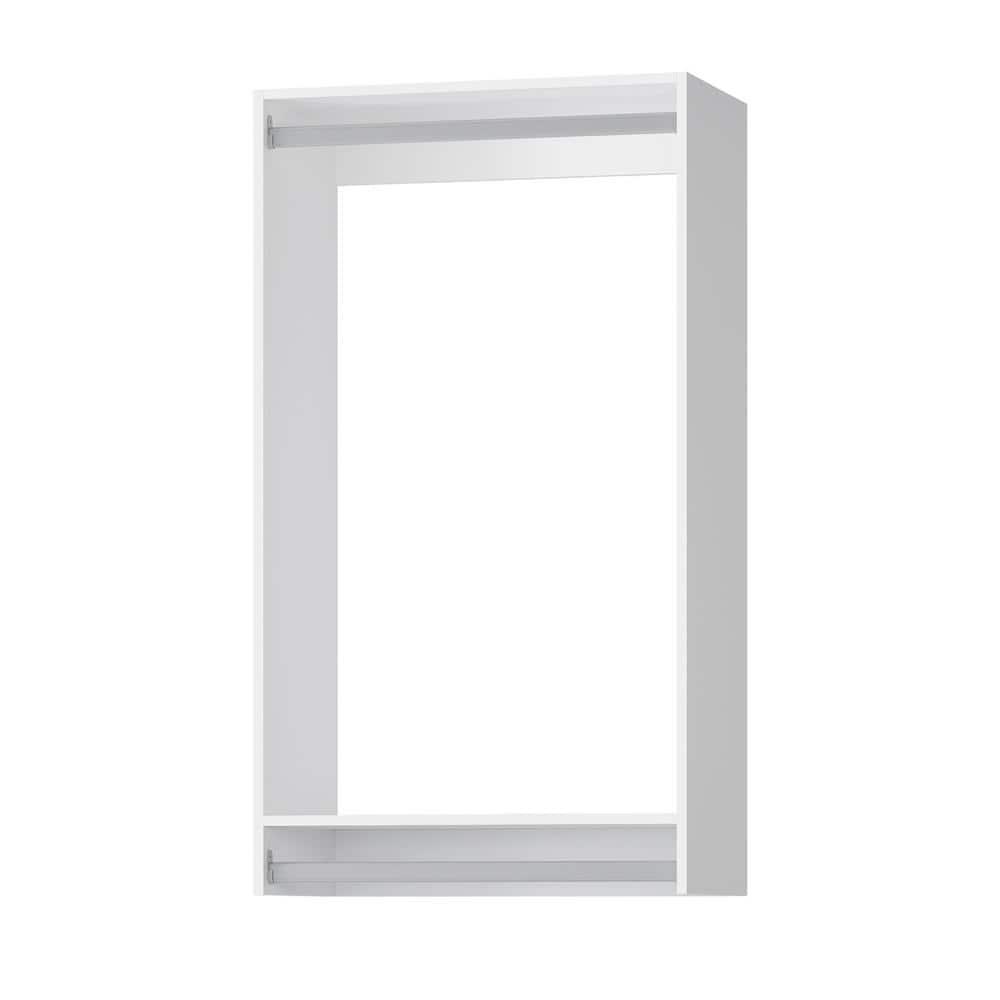 25.5 in. White Walk-in Modular Double Hanging Tower Unit with 1-Shelf, Wall Mount Wood Closet System