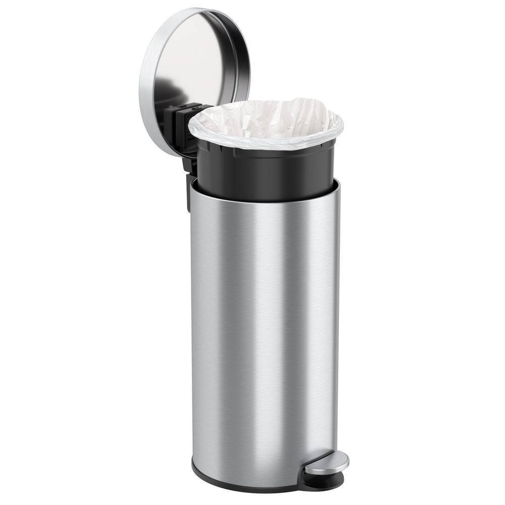 iTouchless Itouchless Softstep 8 Gallon Stainless Steel Step Trash Can With Odor Filter, 30 L Kitchen, Home, Office, Bathroom Pedal Garbage Bin, Removable Bucket