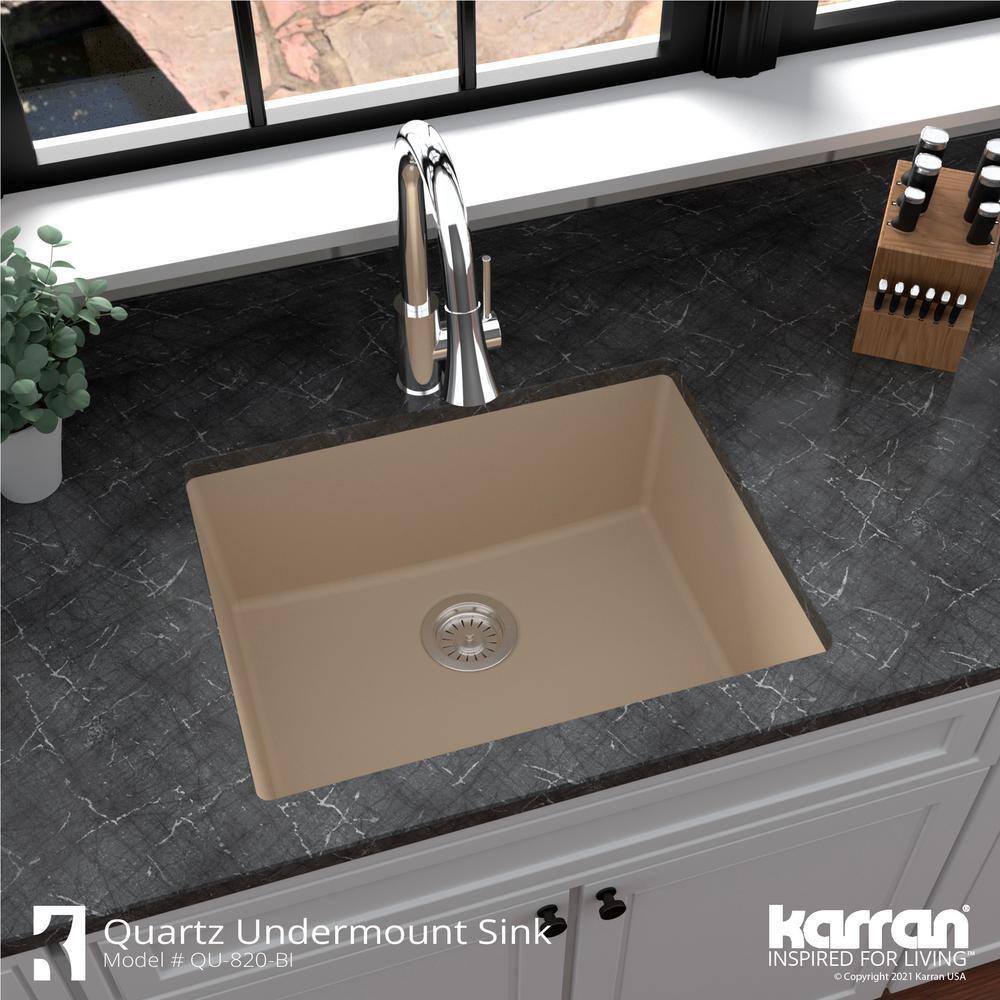 Karran Undermount Quartz Composite 31-3/4'' X 19-1/4'' Single Bowl Kitchen Sink