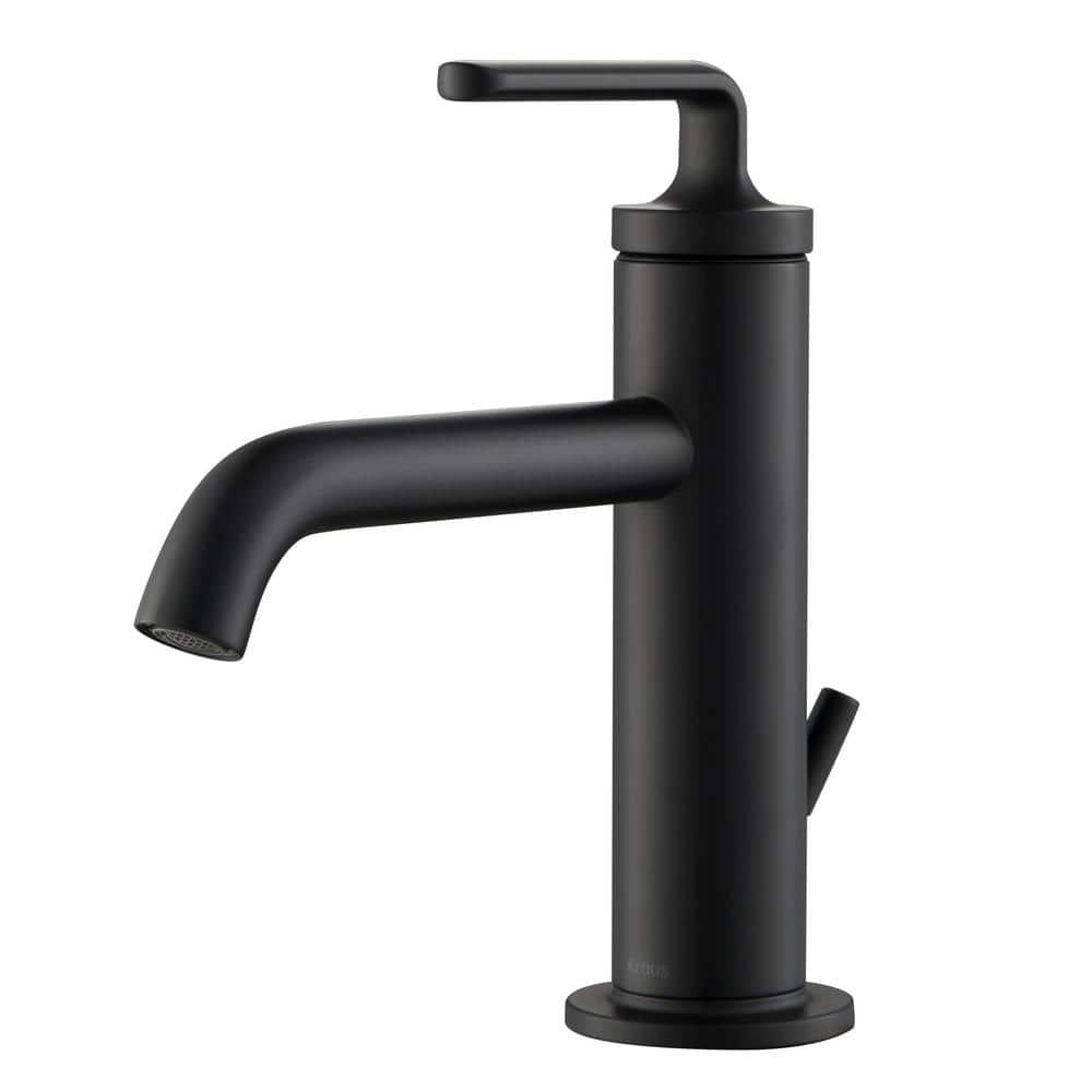 KRAUS Ramus Single Handle Bathroom Sink Faucet with Lift Rod Drain