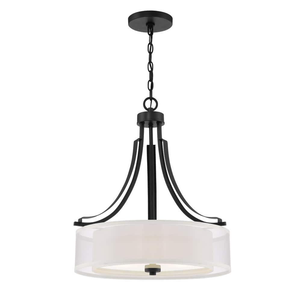 Minka Lavery Minka Parsons Studio 20 1/2" Wide Sand Coal Black Drum Pendant Light