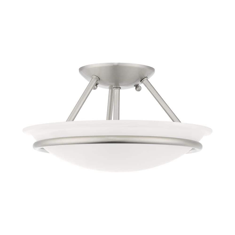 Livex Lighting Newburgh 2 - Light Semi-Flush Mount in  Brushed Nickel